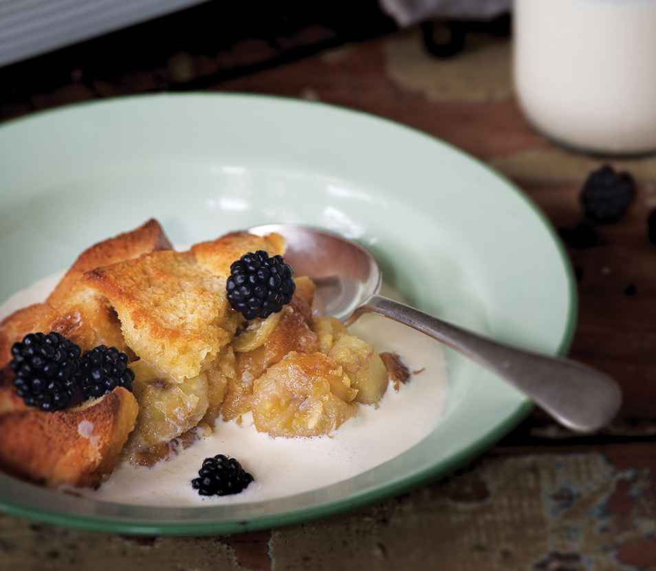 Banana, Baileys and White Chocolate Bread Pudding