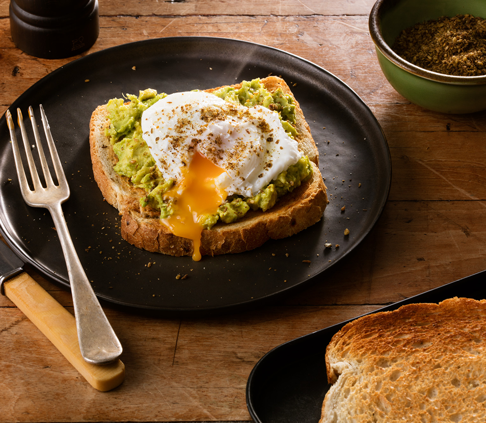 Smashed Avocado, Poached Eggs and Dukkah on Toast